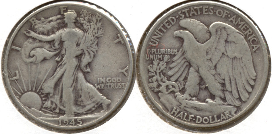 1945 Walking Liberty Half Dollar VG-10 a