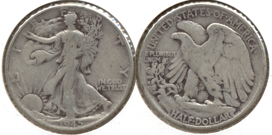 1945 Walking Liberty Half Dollar VG-8 a