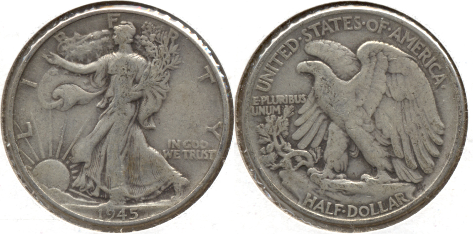 1945 Walking Liberty Half Dollar VG-8 c