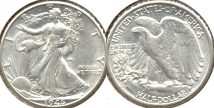 1946-D Walking Liberty Half Dollar AU-55 a