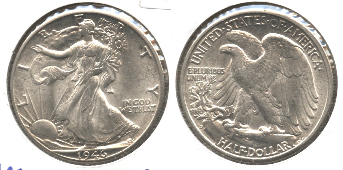 1946-D Walking Liberty Half Dollar AU-58 #a
