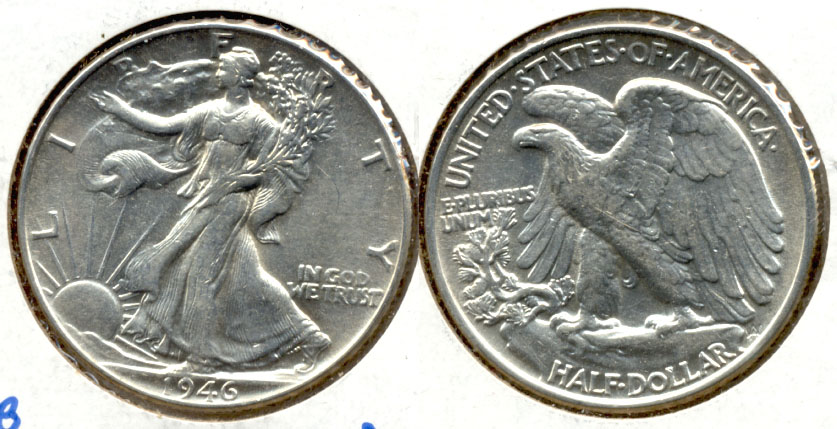 1946 Walking Liberty Half Dollar AU-50 b