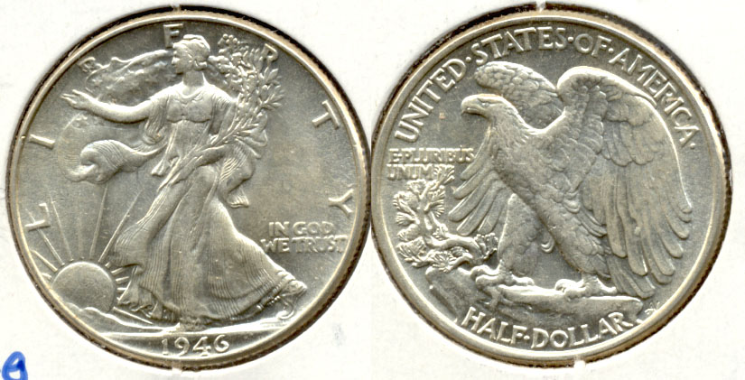 1946 Walking Liberty Half Dollar AU-50 f