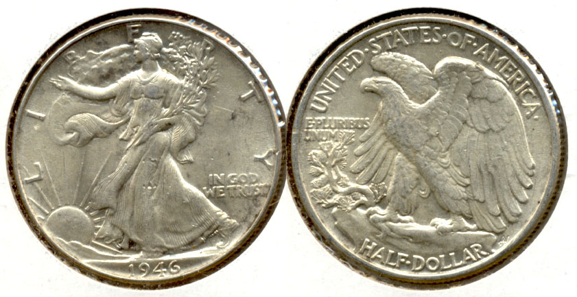 1946 Walking Liberty Half Dollar AU-55 e