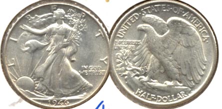 1946 Walking Liberty Half Dollar AU-58