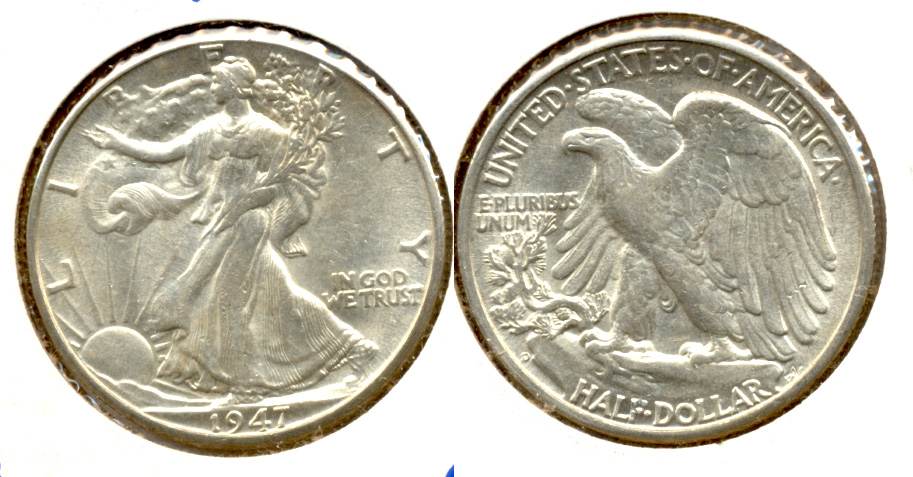 1947-D Walking Liberty Half Dollar AU-50