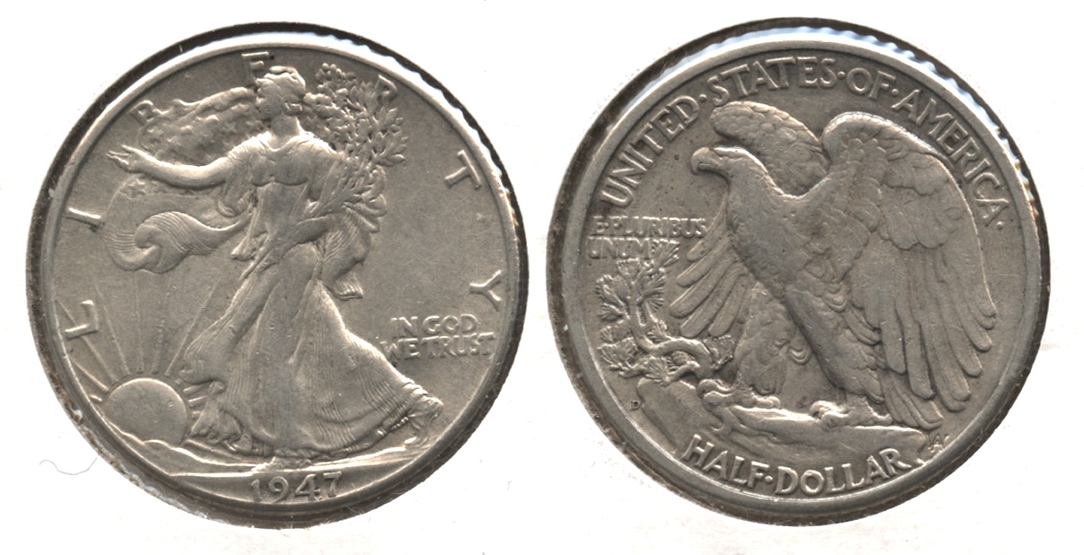 1947-D Walking Liberty Half Dollar EF-40 #a