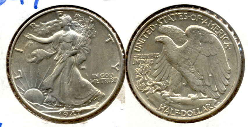 1947 Walking Liberty Half Dollar AU-50 b