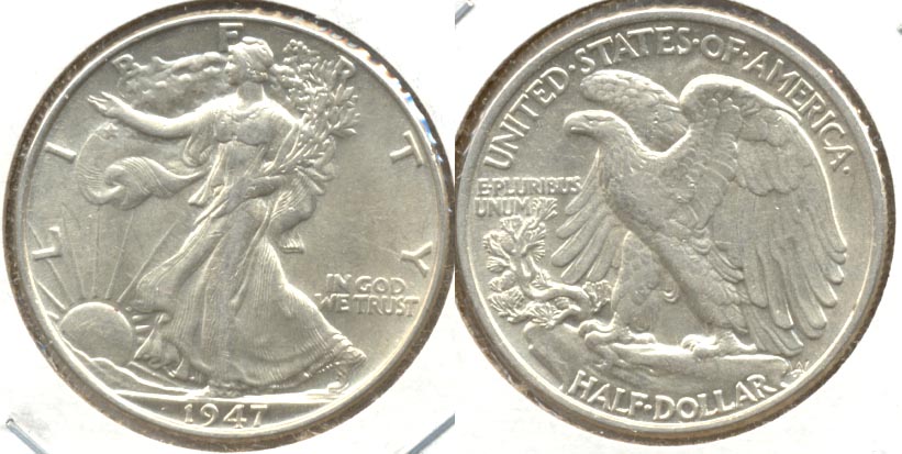 1947 Walking Liberty Half Dollar AU-50 e