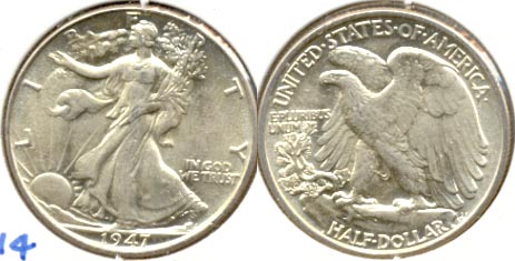 1947 Walking Liberty Half Dollar AU-55 a