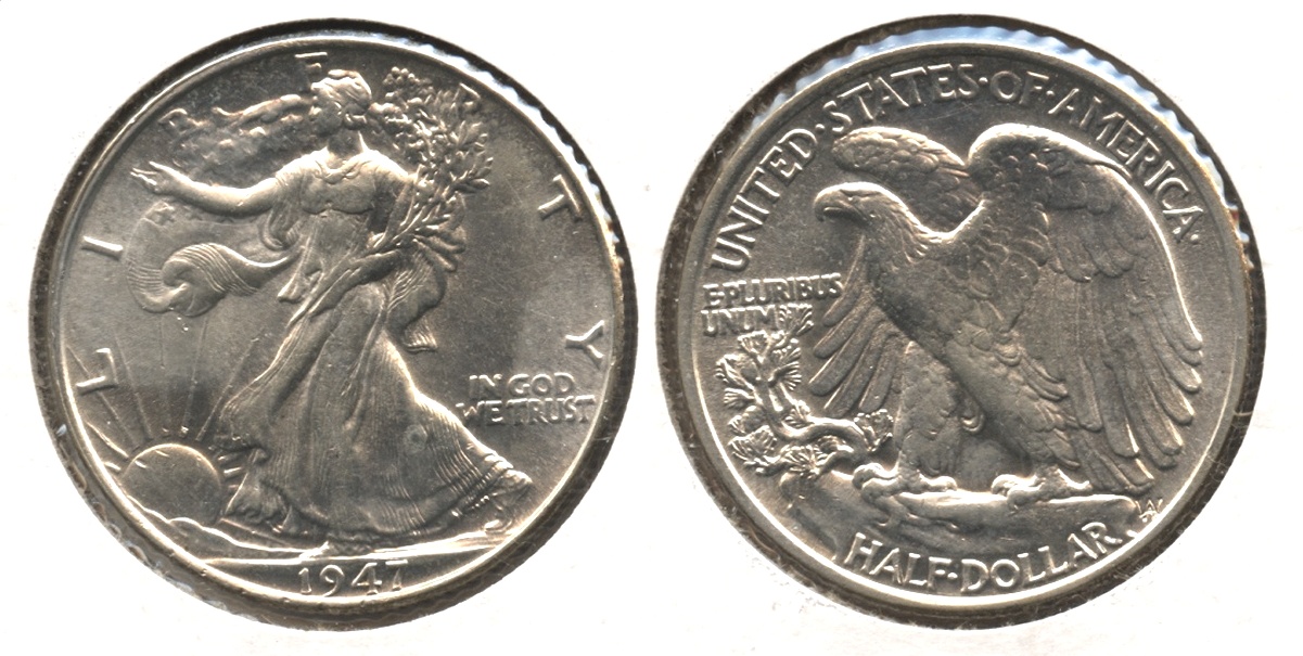 1947 Walking Liberty Half Dollar AU-58 #b