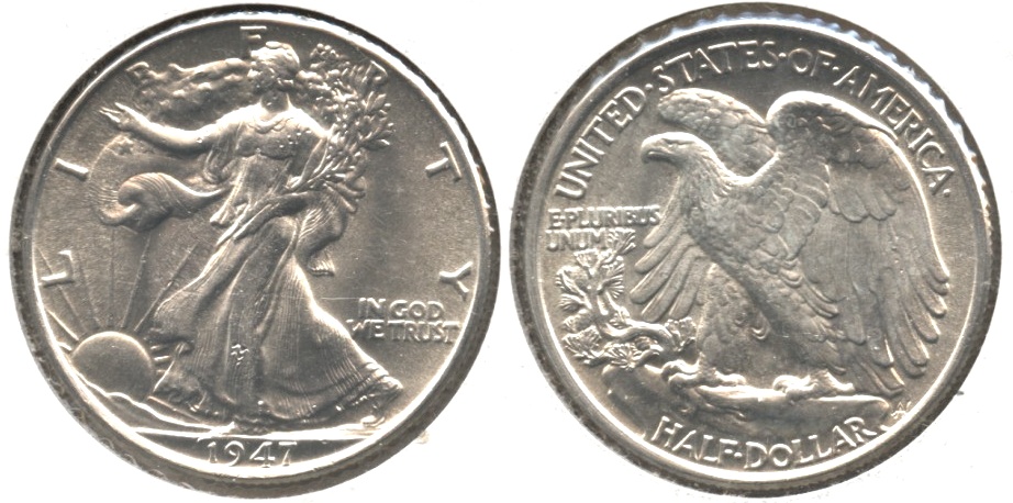 1947 Walking Liberty Half Dollar MS-60 #b