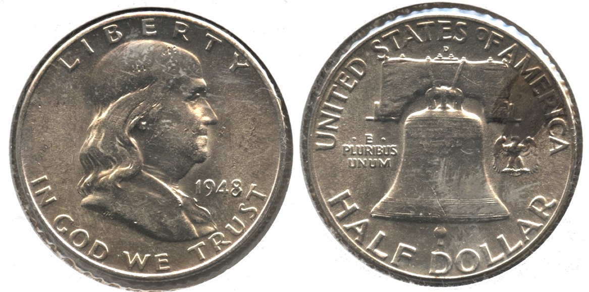 1948-D Franklin Half Dollar AU-55