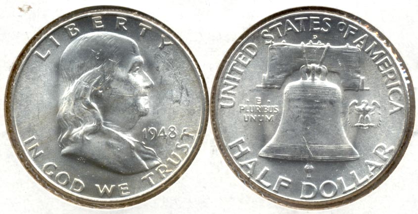 1948-D Franklin Half Dollar MS-60 c