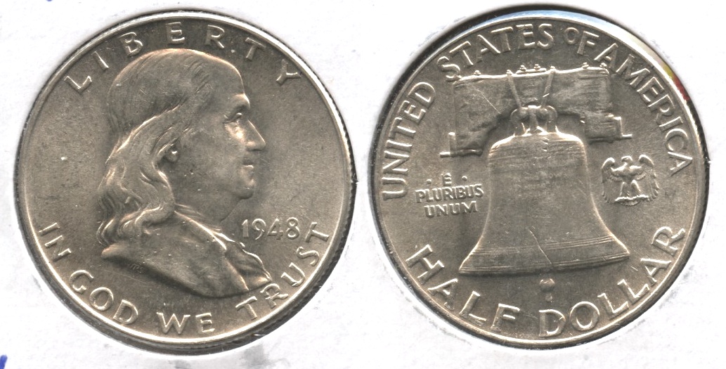 1948 Franklin Half Dollar AU-55 #e