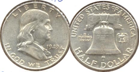 1949-D Franklin Half Dollar AU-50 f