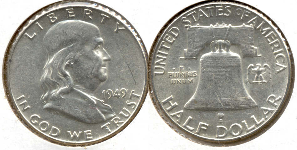 1949 Franklin Half Dollar AU-50 aj