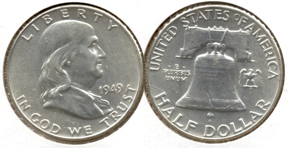 1949 Franklin Half Dollar AU-50 at