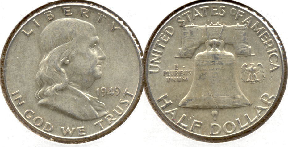 1949 Franklin Half Dollar AU-50 aw