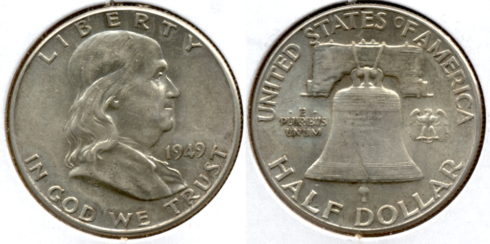 1949 Franklin Half Dollar AU-50 d