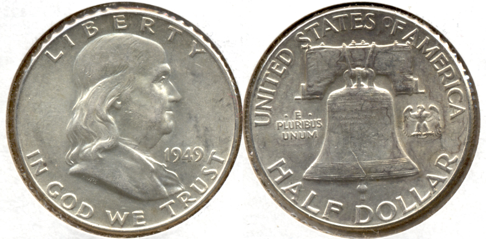 1949 Franklin Half Dollar AU-55 a