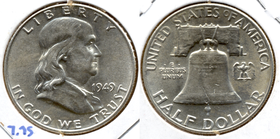 1949 Franklin Half Dollar AU-55 ac