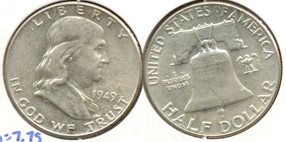 1949 Franklin Half Dollar AU-55 ag