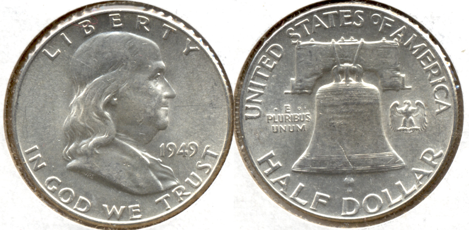 1949 Franklin Half Dollar AU-55 v
