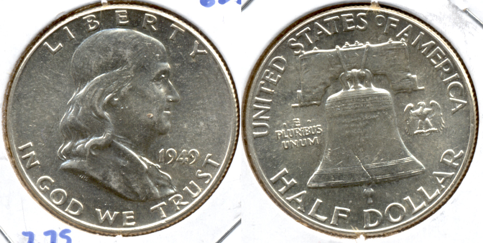 1949 Franklin Half Dollar AU-55 w
