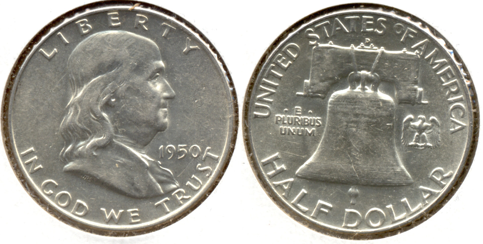 1950-D Franklin Half Dollar AU-50 ak