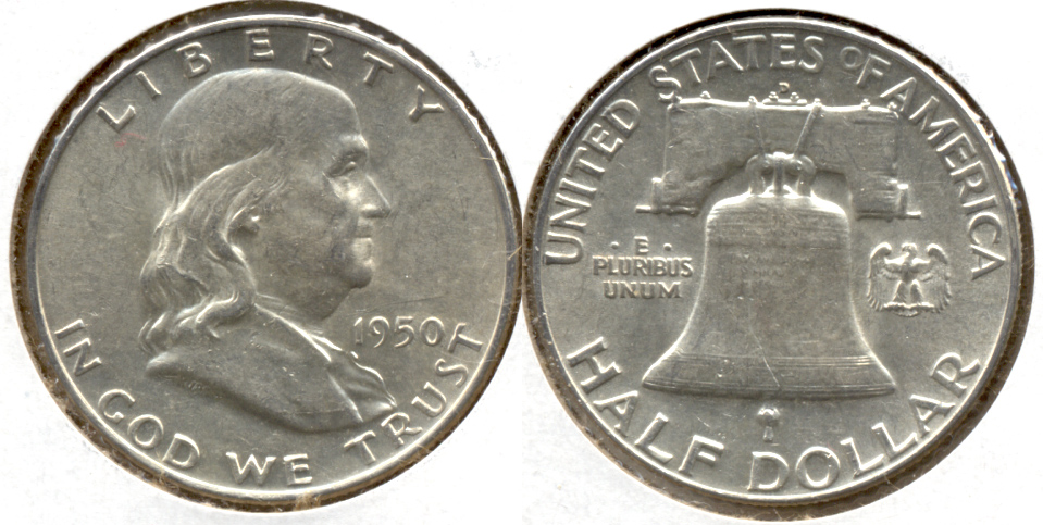 1950-D Franklin Half Dollar AU-50 am
