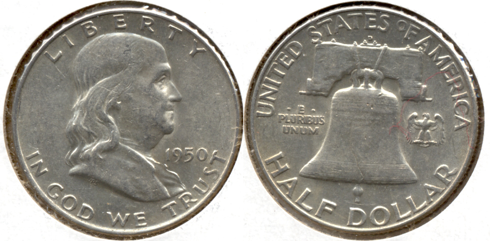 1950-D Franklin Half Dollar AU-50 ao