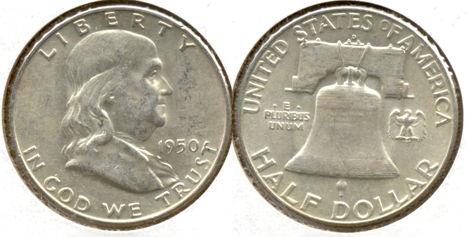 1950-D Franklin Half Dollar AU-50 ap