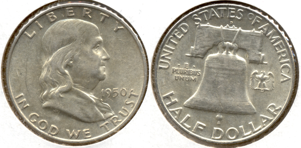 1950-D Franklin Half Dollar AU-50 c