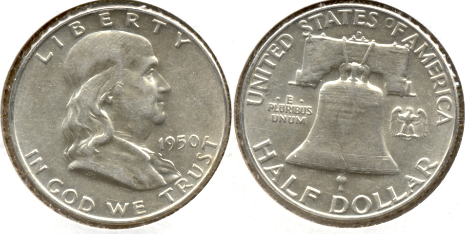 1950-D Franklin Half Dollar AU-50 g
