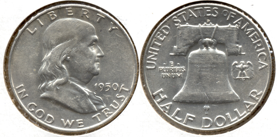 1950-D Franklin Half Dollar AU-50 i