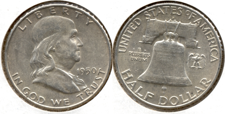 1950-D Franklin Half Dollar AU-50 k