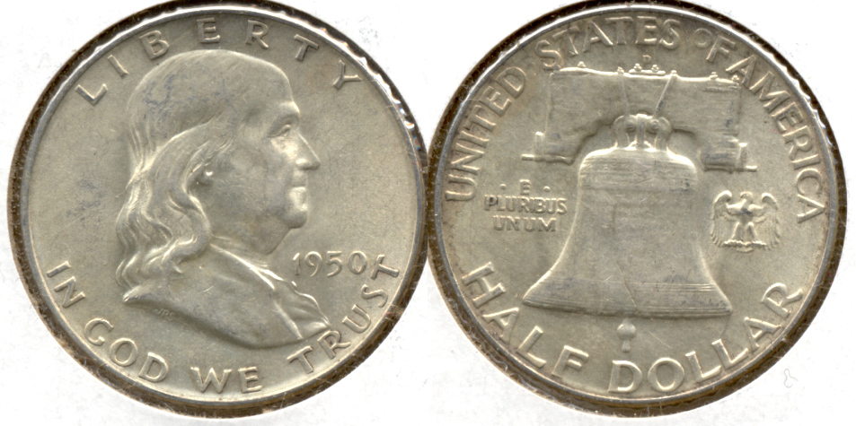 1950-D Franklin Half Dollar AU-50 y