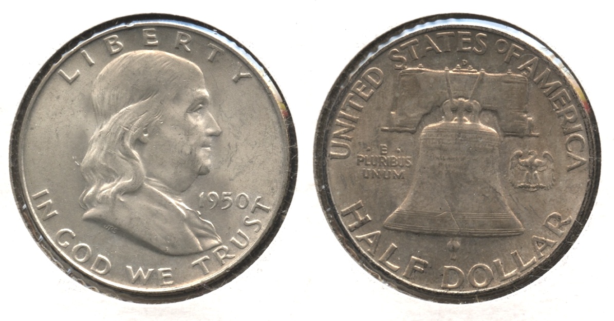 1950-D Franklin Half Dollar AU-58