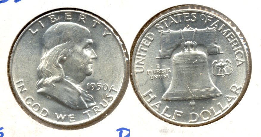 1950-D Franklin Half Dollar MS-60 b