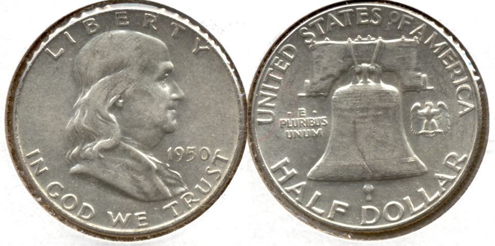 1950 Franklin Half Dollar AU-50 g
