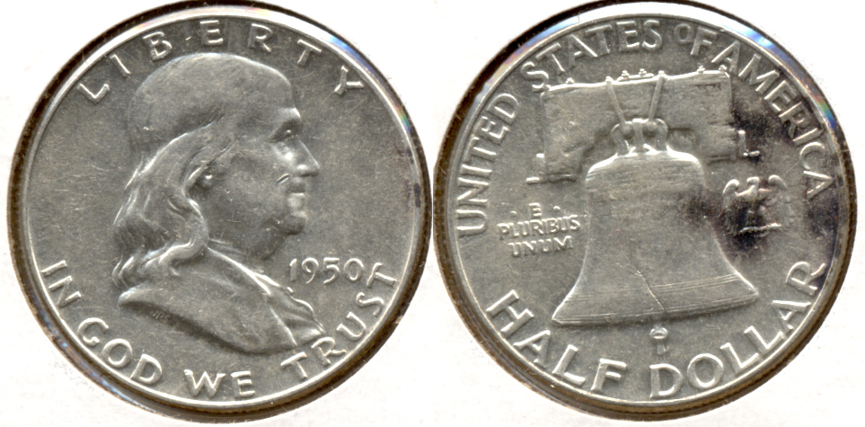 1950 Franklin Half Dollar AU-50 o