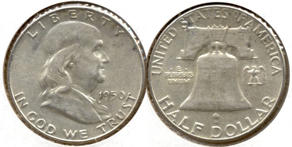 1950 Franklin Half Dollar AU-50 p