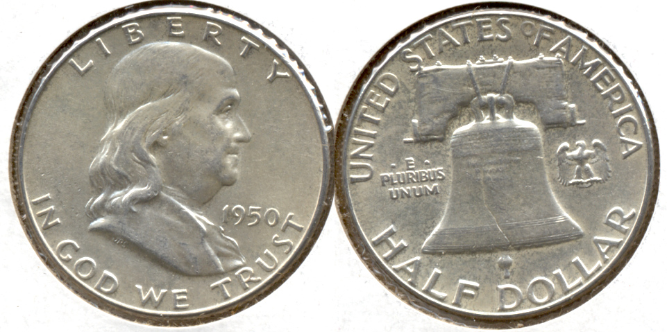 1950 Franklin Half Dollar AU-50 t
