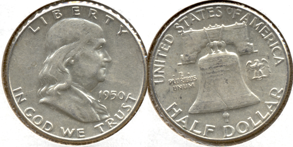 1950 Franklin Half Dollar AU-50 u