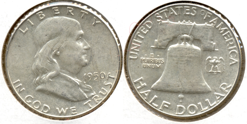 1950 Franklin Half Dollar AU-50 w