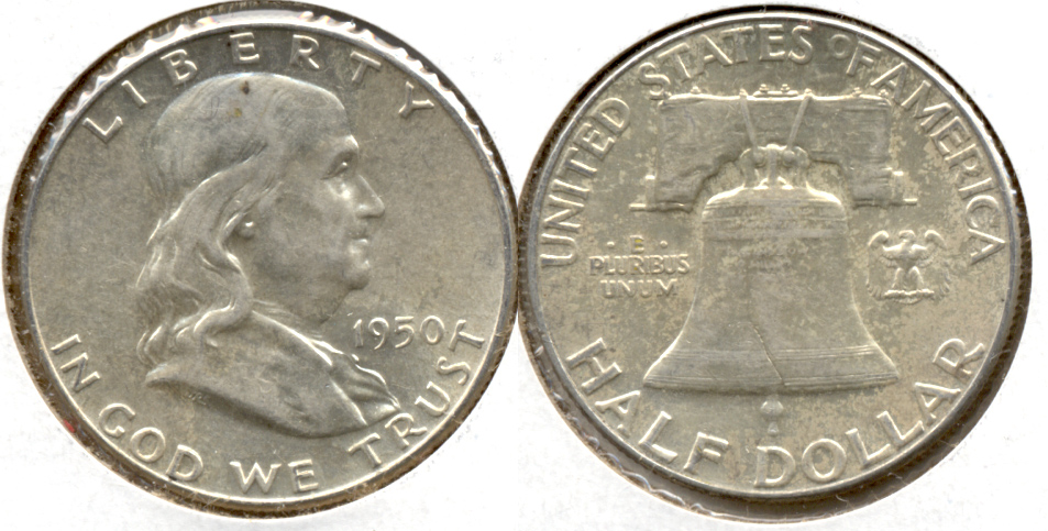 1950 Franklin Half Dollar AU-50 x