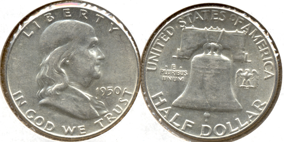 1950 Franklin Half Dollar AU-55 a