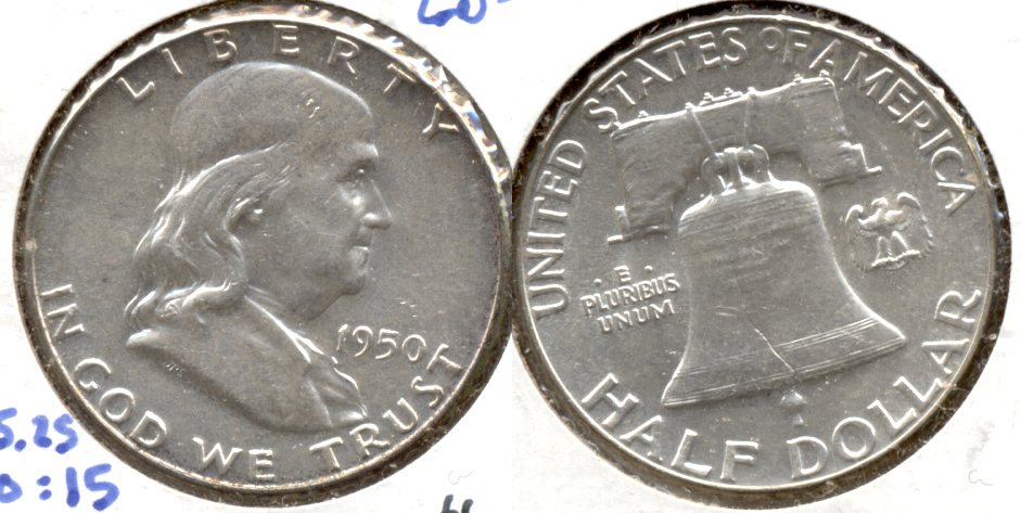1950 Franklin Half Dollar AU-55 ab