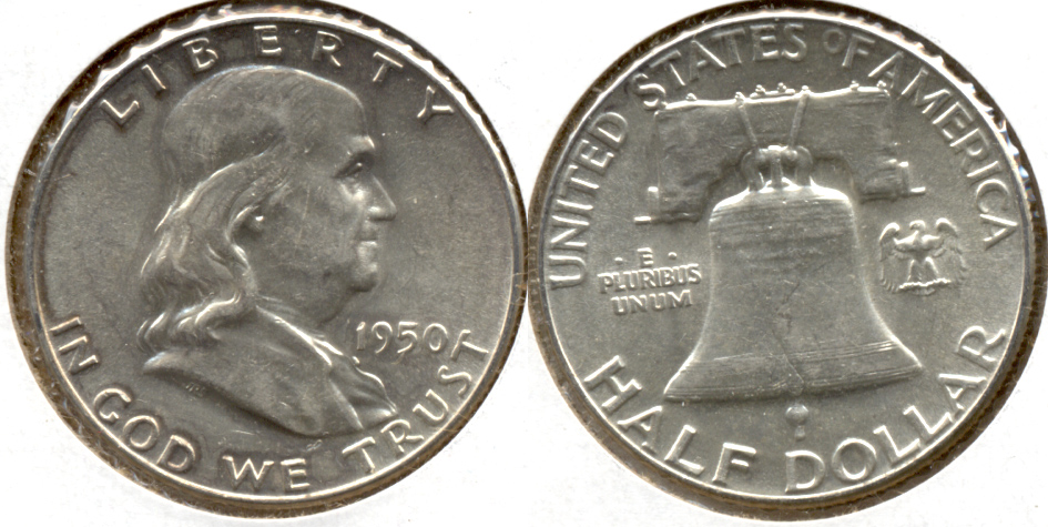 1950 Franklin Half Dollar AU-55 l